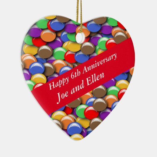 6th Wedding Anniversary Candy, Keramik Ornament (Rechts)
