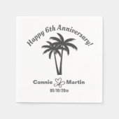 6th Wedding Anniversary Palm Trees Serviette (Vorderseite)