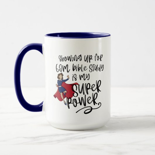 6Uhr SISTER SUPER POWER (Light Skin) Navy Zwei-Ton Tasse (Links)