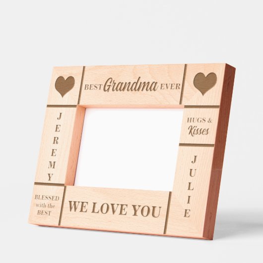 6x4 BEST Oma je Großkinder Namen Geätzte Rahmen (Links)