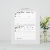6x4 Eukalyptus-Brautparty Rezept-Karte (Stehend Vorderseite)