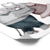 6x6 Elefanten in der Liebe Print Poster (Ecke)