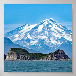 6x6 Poster Paper (Matte) des Monte Lliamna Alaska
