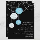 6x8 Hochzeit Aqua Blue Paper Lanterns Einladung (Vorne/Hinten)
