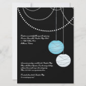 6x8 Hochzeit Aqua Blue Paper Lanterns Einladung (Rückseite)