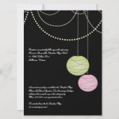 6x8 Hochzeitsrosa und grüne Papierlaternen laden e Einladung (Rückseite)