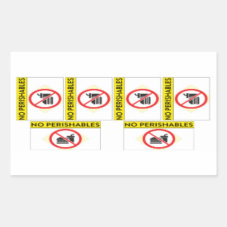 6x Aufkleber "No Perishables"