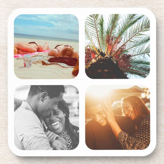 6x Untersetzer Set 4 Fotomodulenraster Runded Cork (Vorderseite)