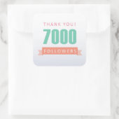 7000 Anhänger Dankeschön an die sozialen Medien Quadratischer Aufkleber (Tasche)