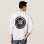 [700] Assyrian Winged Bull - Silver Lamassu T-Shirt (Schwarz voll)