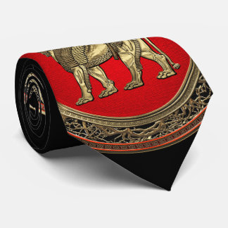 [700] Assyrian Winged Lion - Gold Lamassu Krawatte