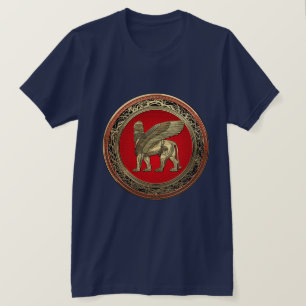 [700] Assyrian Winged Löwe - Gold Lamassu T-Shirt