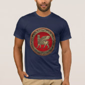 [700] Assyrian Winged Stier - Gold Lamassu T-Shirt (Vorderseite)