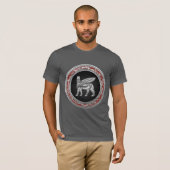 [700] Babylonian Winged Stier [Silber] [3D] T-Shirt (Vorne ganz)