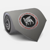 [700] Babylonischer Flügelbull [Silber] [3D] Krawatte (Gerollt)