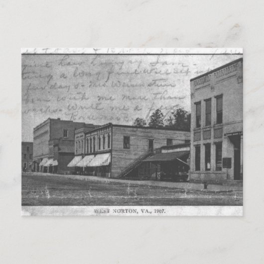 700 Block von Norton, Virginia im Jahr 1907. Postkarte (Vorderseite)