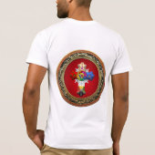 [700] Rosy Cross (Rose Croix) auf Red & Gold T-Shirt (Rückseite)
