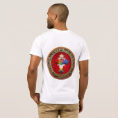 [700] Rosy Cross (Rose Croix) auf Red & Gold T-Shirt (Schwarz voll)