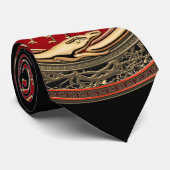 [700] Vegvisir - Viking Gold Magic Runic Compass Krawatte (Gerollt)