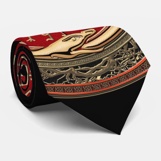 [700] Vegvisir - Viking Gold Magic Runic Compass Krawatte (Gerollt)