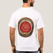 [700] Vegvisir - Viking Gold Magic Runic Compass T-Shirt (Rückseite)
