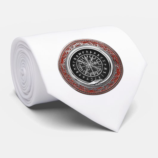 [700] Vegvisir - Viking Silver Magic Runic Compass Krawatte (Gerollt)