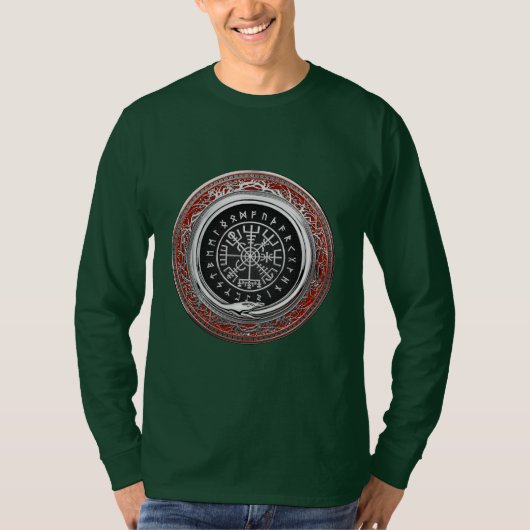 [700] Vegvisir - Viking Silver Magic Runic Compass T-Shirt (Vorderseite)