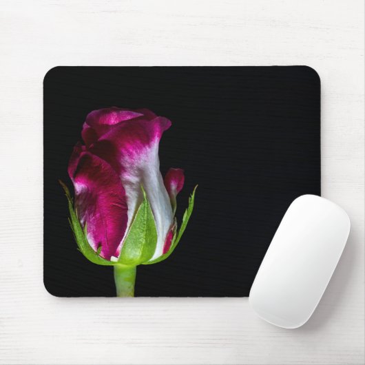 7019-Rot-geklemmte weiße Rose Mousepad (Mit Mouse)