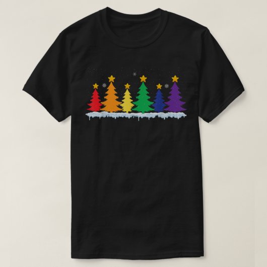 702p LGBT Flag Weihnachtsbaum Merry Xmas Gay LGBT T-Shirt (Design vorne)
