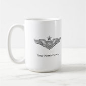 705 TRS, Sr ABM-Flügel, kundenspezifischer Text Kaffeetasse (Links)