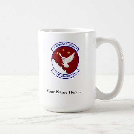 705 TRS, Sr ABM-Flügel, kundenspezifischer Text Kaffeetasse (Rechts)