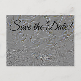 7060-E-Embossed Bouquet & Rings Einladungspostkarte