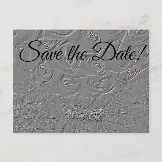 7060-E-Embossed Bouquet & Rings Einladungspostkarte (Vorderseite)