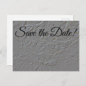 7060-E-Embossed Bouquet & Rings Postkarte (Vorne/Hinten)