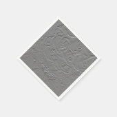 7060-E-Embossed Wedding Bouquet mit Rings Serviette (Ecke)