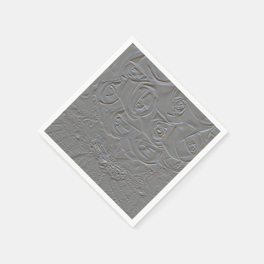 7060-E-Embossed Wedding Bouquet mit Rings Serviette (Ecke)