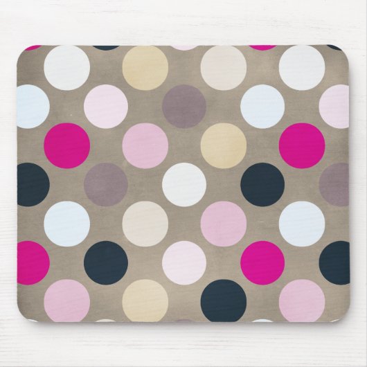 7096_polka-dots-44-pink-braun POLKA DOTS HOT PINK Mousepad (Vorne)