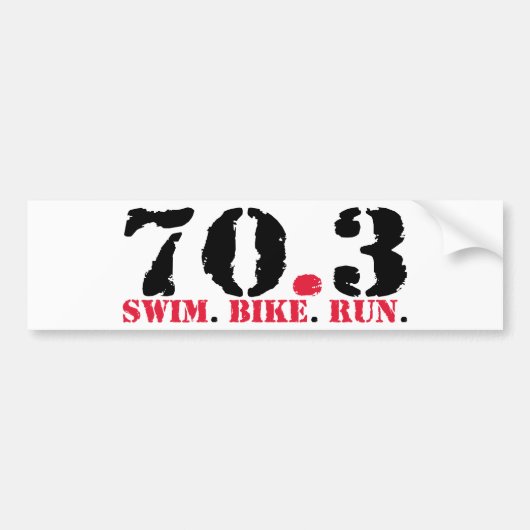 70,3 Schwimmen-Fahrrad-Lauf Autoaufkleber (Vorne)