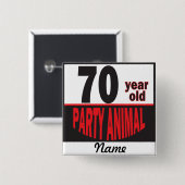 70 70. Geburtstag des Jährig-Party-Tier-| Button (Vorne & Hinten)