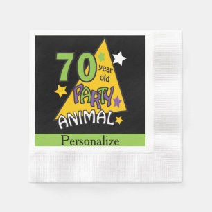 70 70. Geburtstag des Jährig-Party-Tier- Serviette
