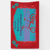 70., 75., Geburtstagsparty Red Blue Bicycle Banner (Vertikal)