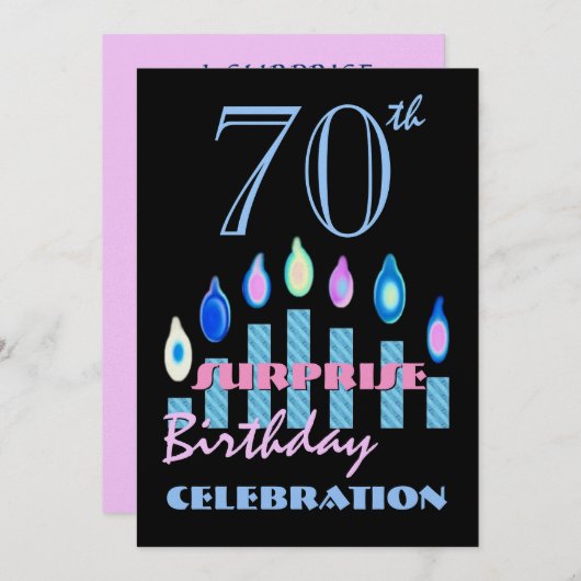 70. - 79. Geburtstagsparty Einladung (Vorne/Hinten)