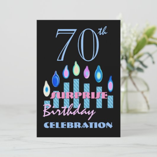 70. - 79. Geburtstagsparty Einladung (Stehend Vorderseite)