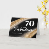 70 and Fabulous Black Gold 70th Birthday Karte (Gelbe Blume)