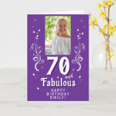70 and Fabulous Foliage 70th Birthday Photo Karte (Gelbe Blume)
