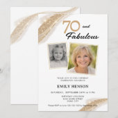 70 and Fabulous Gold 2 Photo Birthday Einladung (Vorne/Hinten)