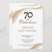 70 and Fabulous Gold 70th Birthday Invitation Einladung (Vorne/Hinten)