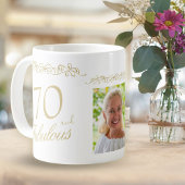 70 and Fabulous Ornament 70th Birthday Photo Kaffeetasse