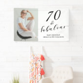 70 and Fabulous Seventy Birthday Photo Script Banner (Insitu)