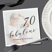70 and Fabulous Seventy Birthday Script Photo Serviette